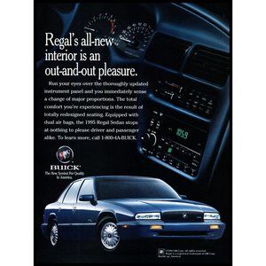 1995 Buick Regal Sedan Vintage Print Ad Front Grille Interior Dash Wall Art